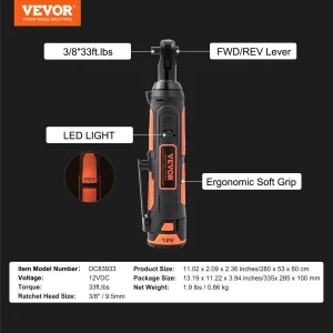 3/8" Cordless Electric Ratchet Wrench Set